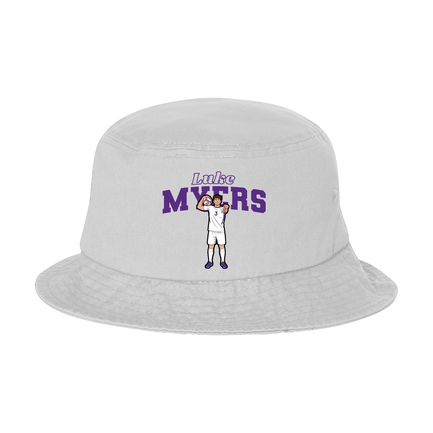 Bucket Cap — Name Arch in White
