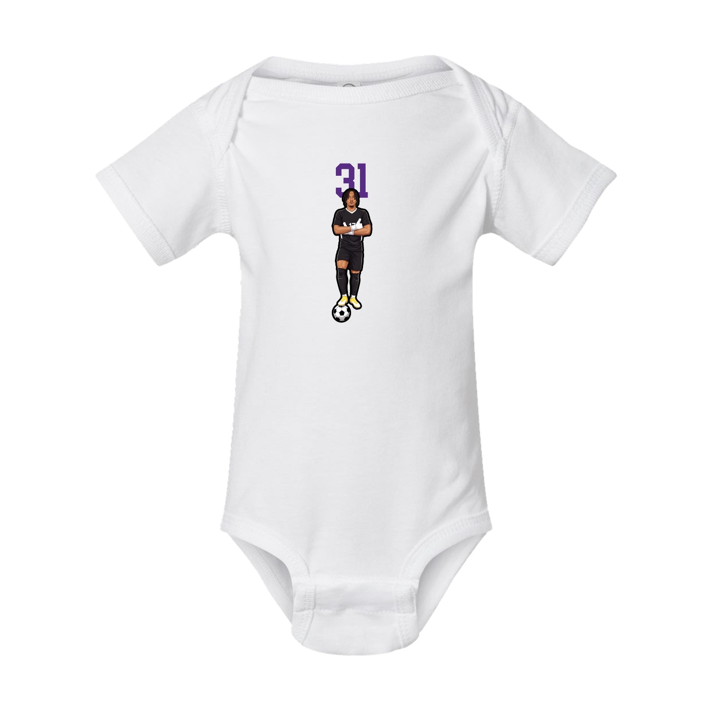 Baby Onesie — Number Top in White