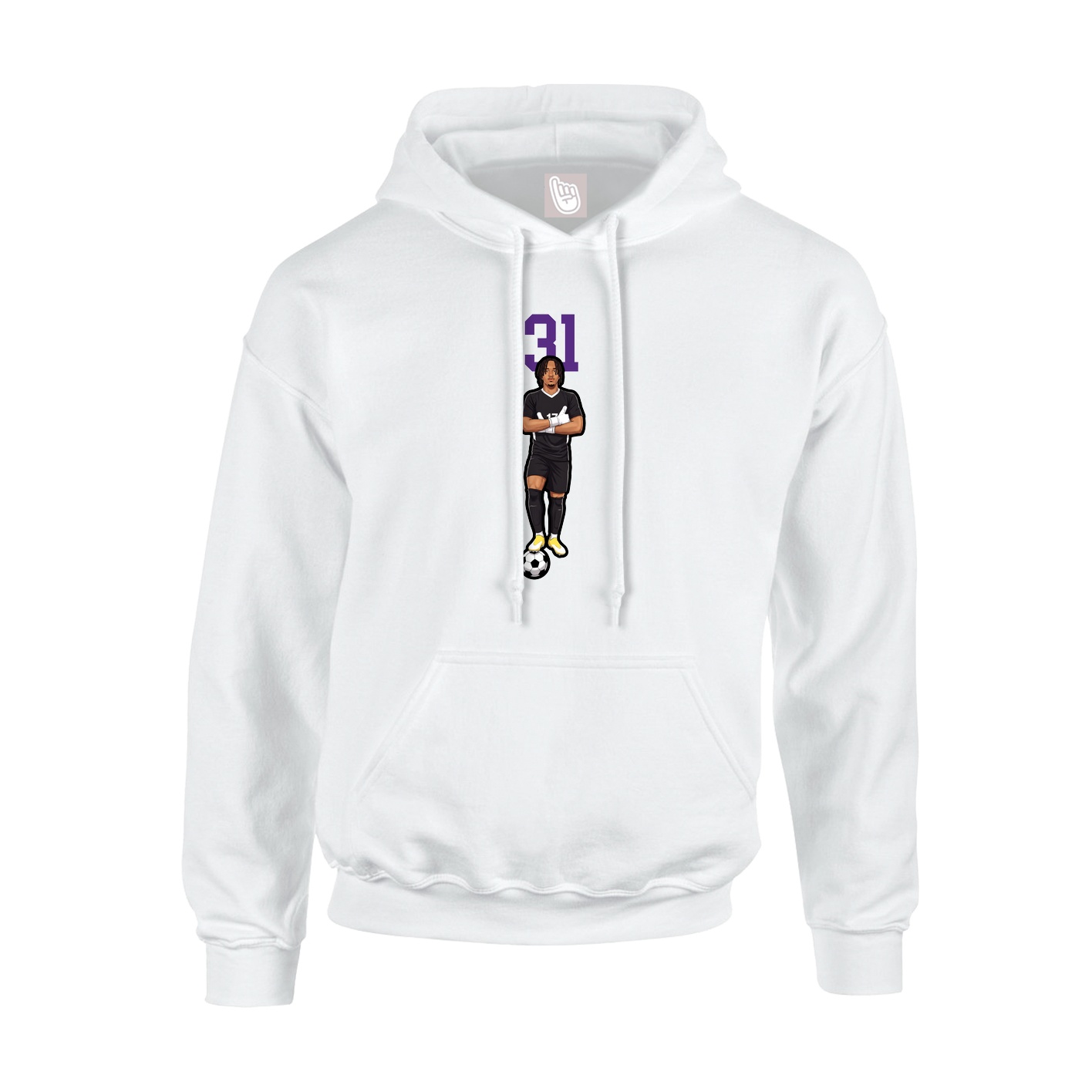 Hoodie — Number Top in White