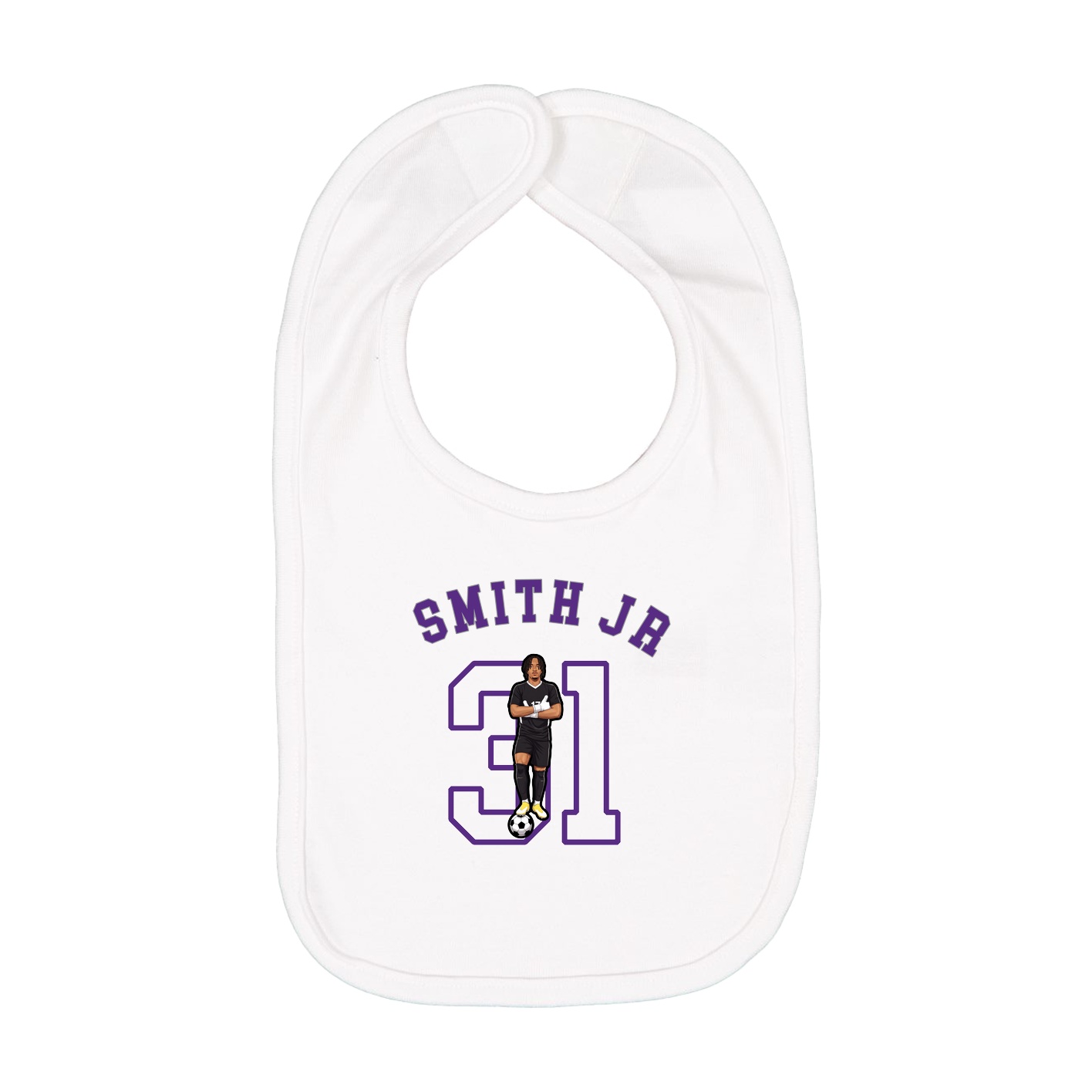 Infant Bib — Shirsey Arch in White