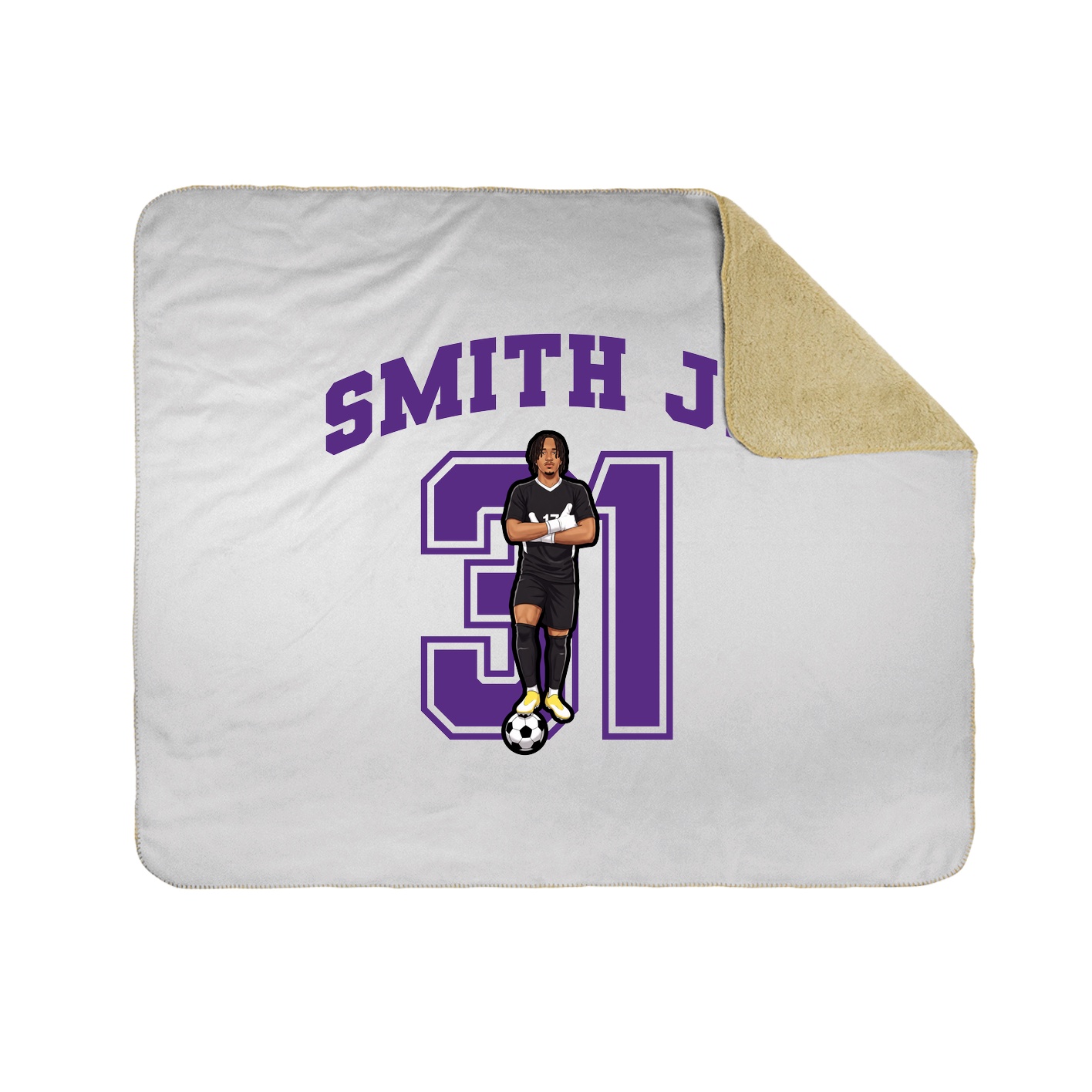 Throw Blanket — Number in White