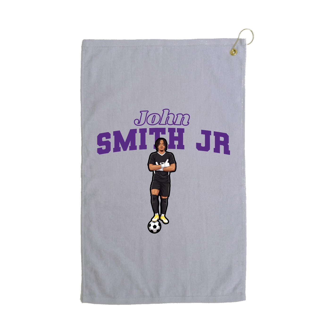 Golf Towel — Name Arch in Grey