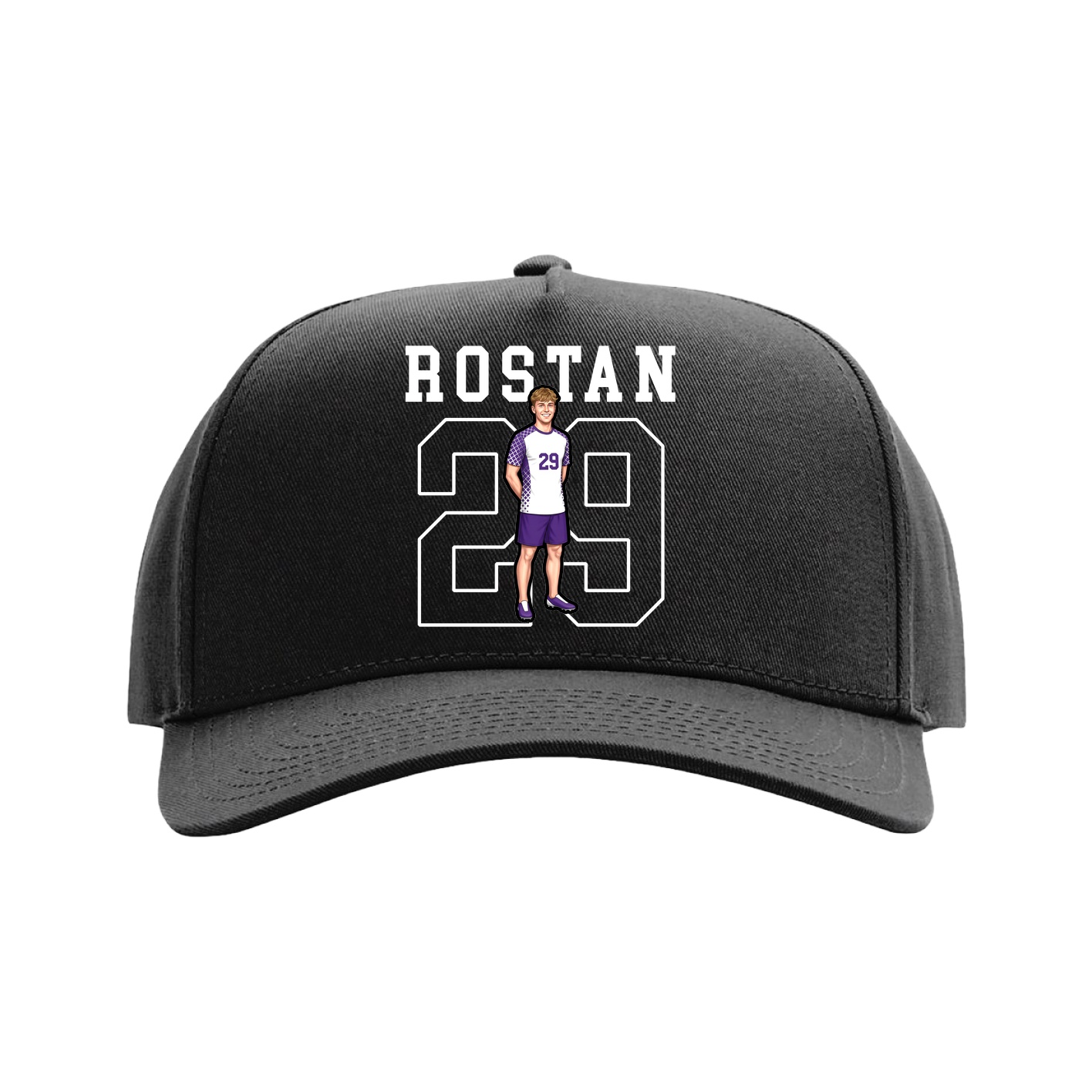 Full Fabric Five-Panel Champ Cap — Shirsey in Black