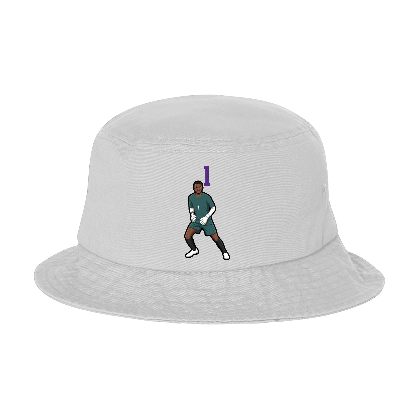 Bucket Cap — Number Top in White