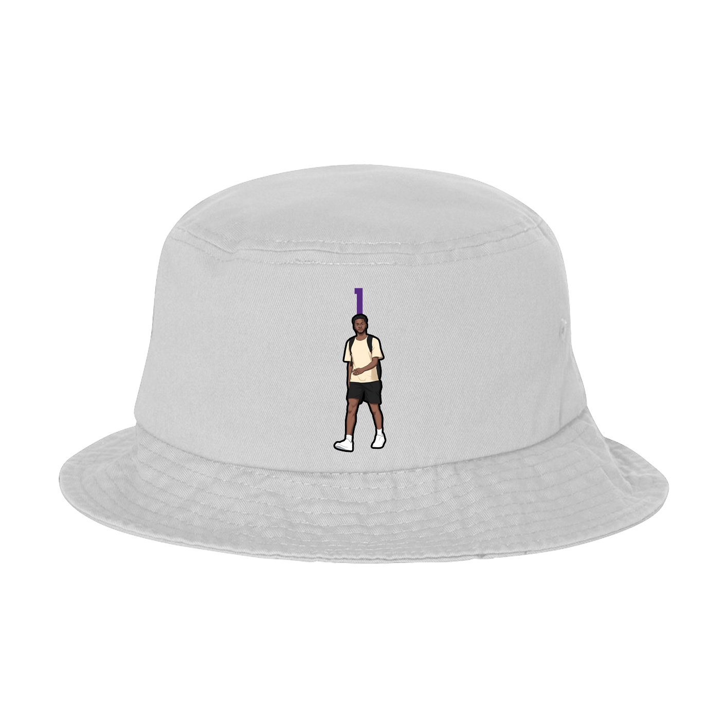 Bucket Cap — Number Top in White