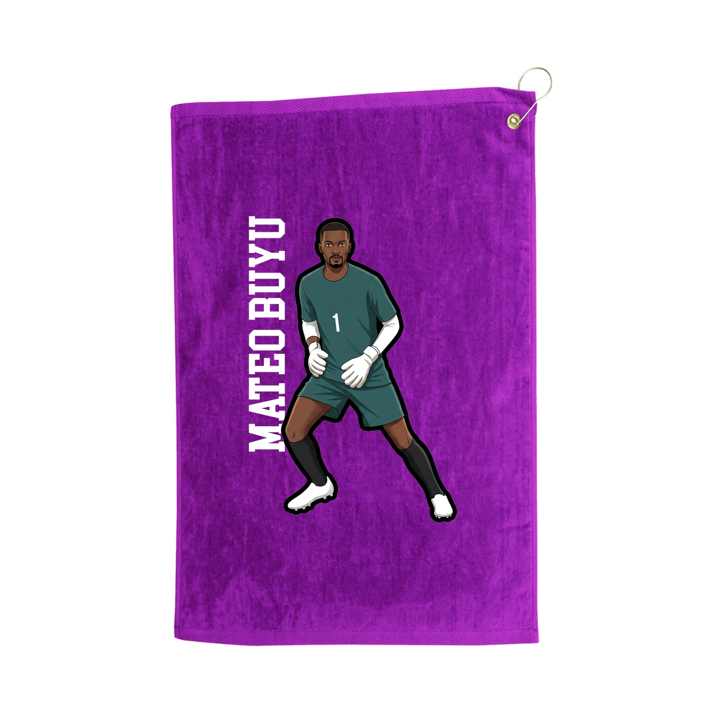 Golf Towel — Name Vertical in Purple