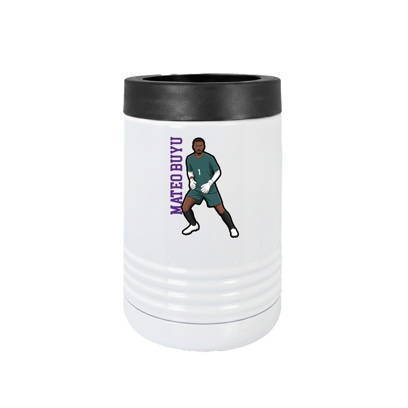 Beverage Holder — Name Vertical in White