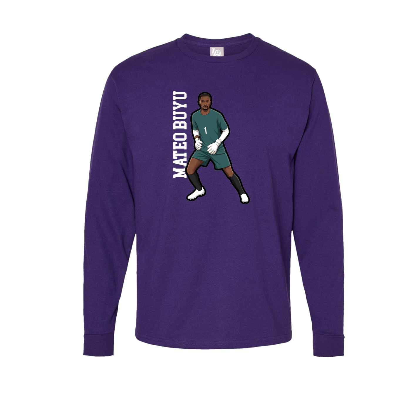 Long Sleeve Tee — Name Vertical in Purple