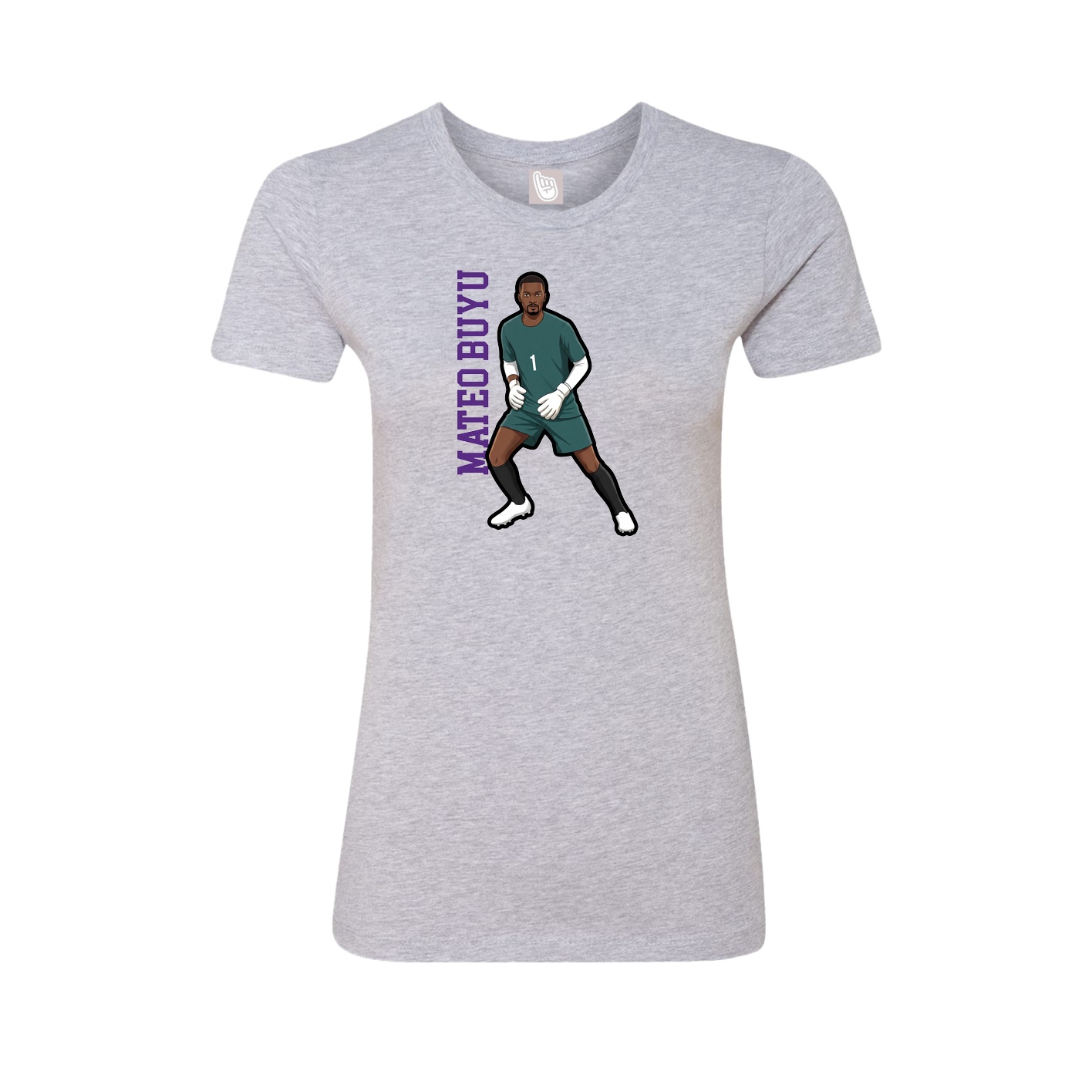 Womens Tee — Name Vertical in Grey