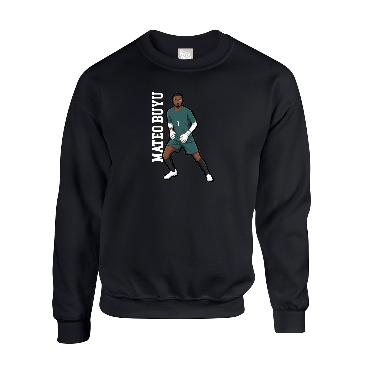 Fleece Crew — Name Vertical in Black