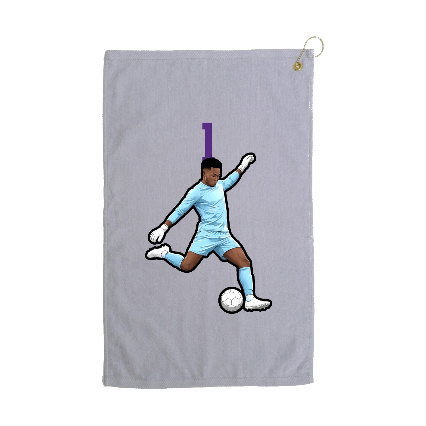 Golf Towel — Number Top in Grey