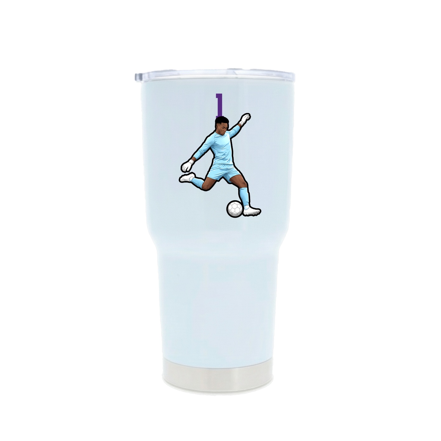 30oz Stainless Steel Tumbler — Number Top in White