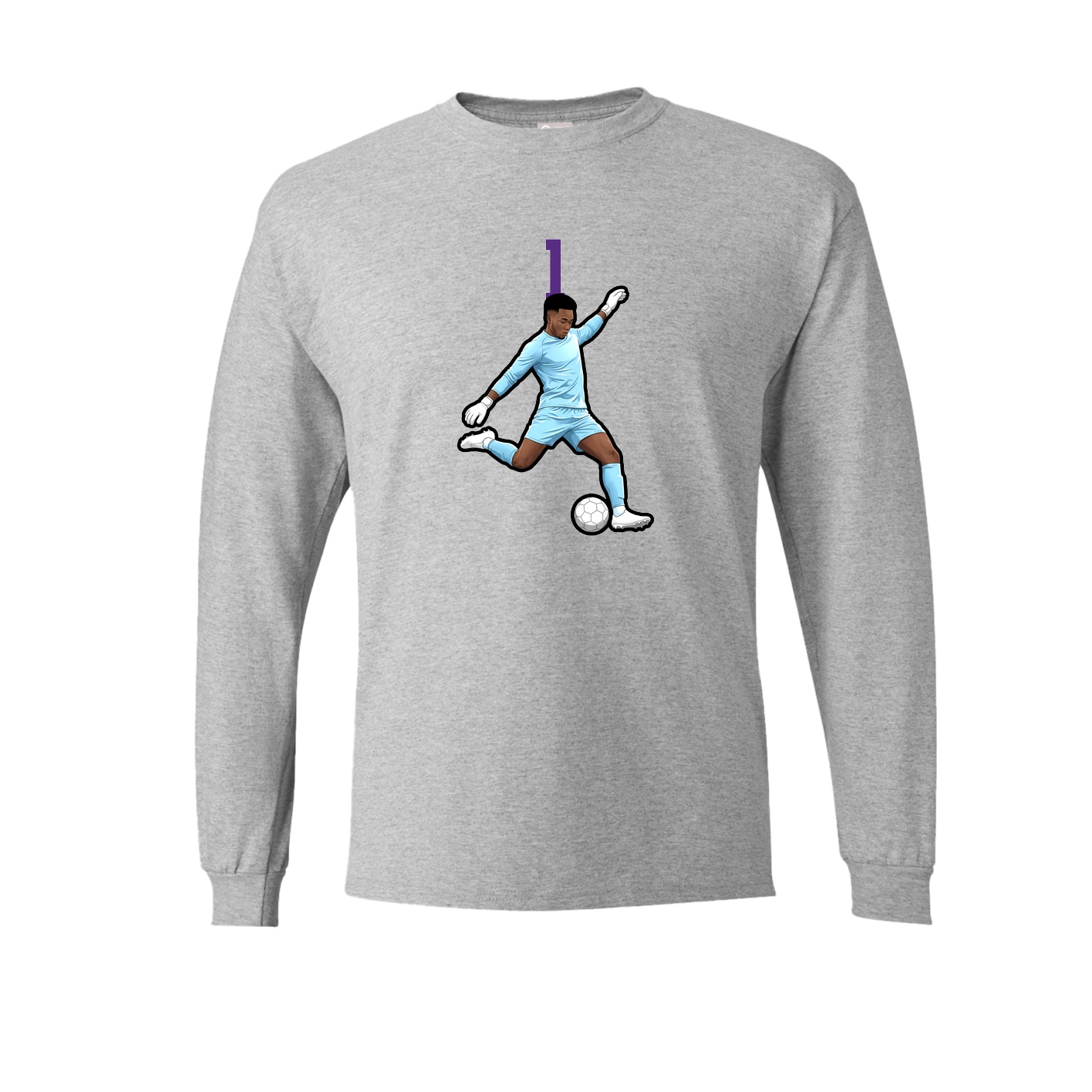 Long Sleeve Tee — Number Top in Grey