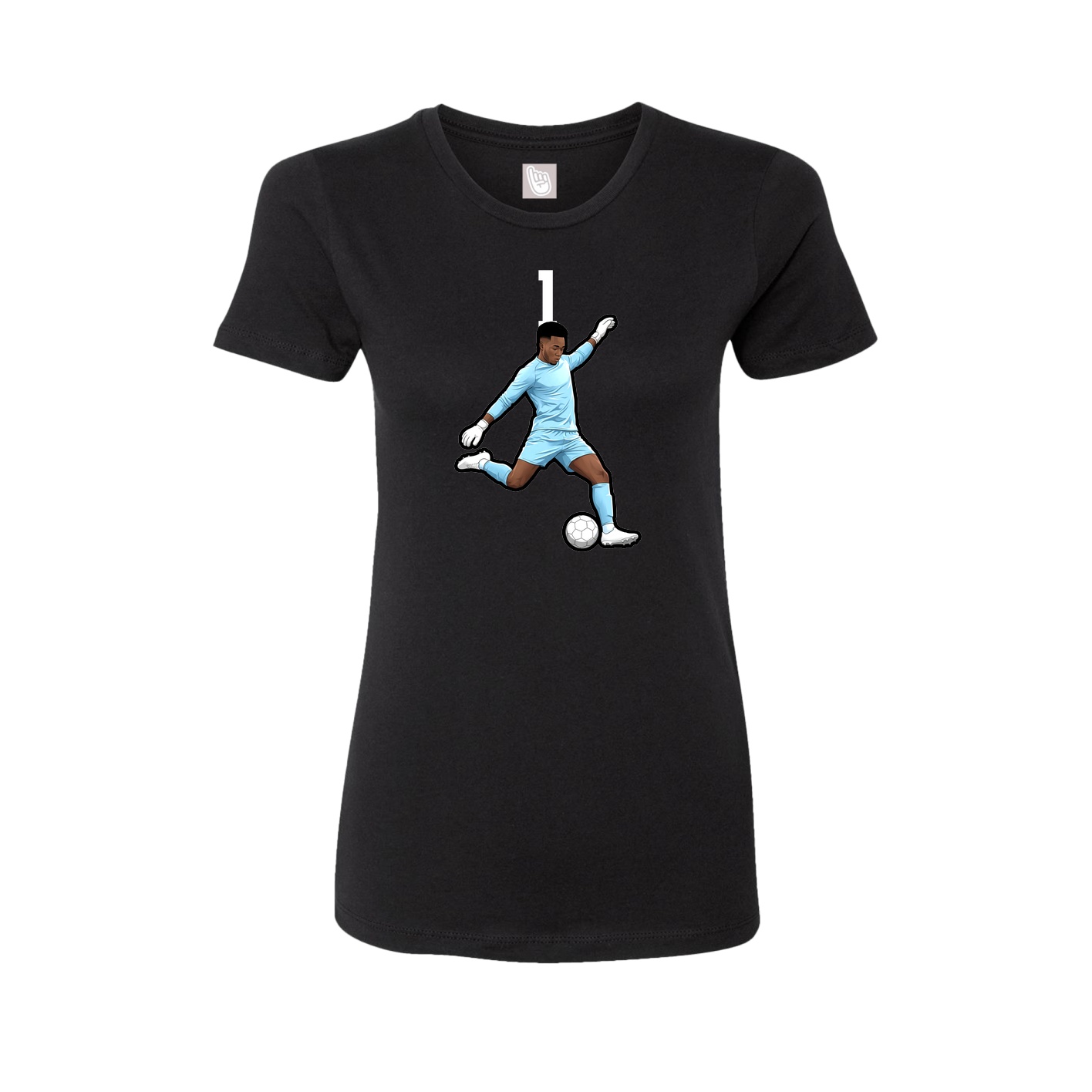 Fitted Women's Tee — Number Top in Black