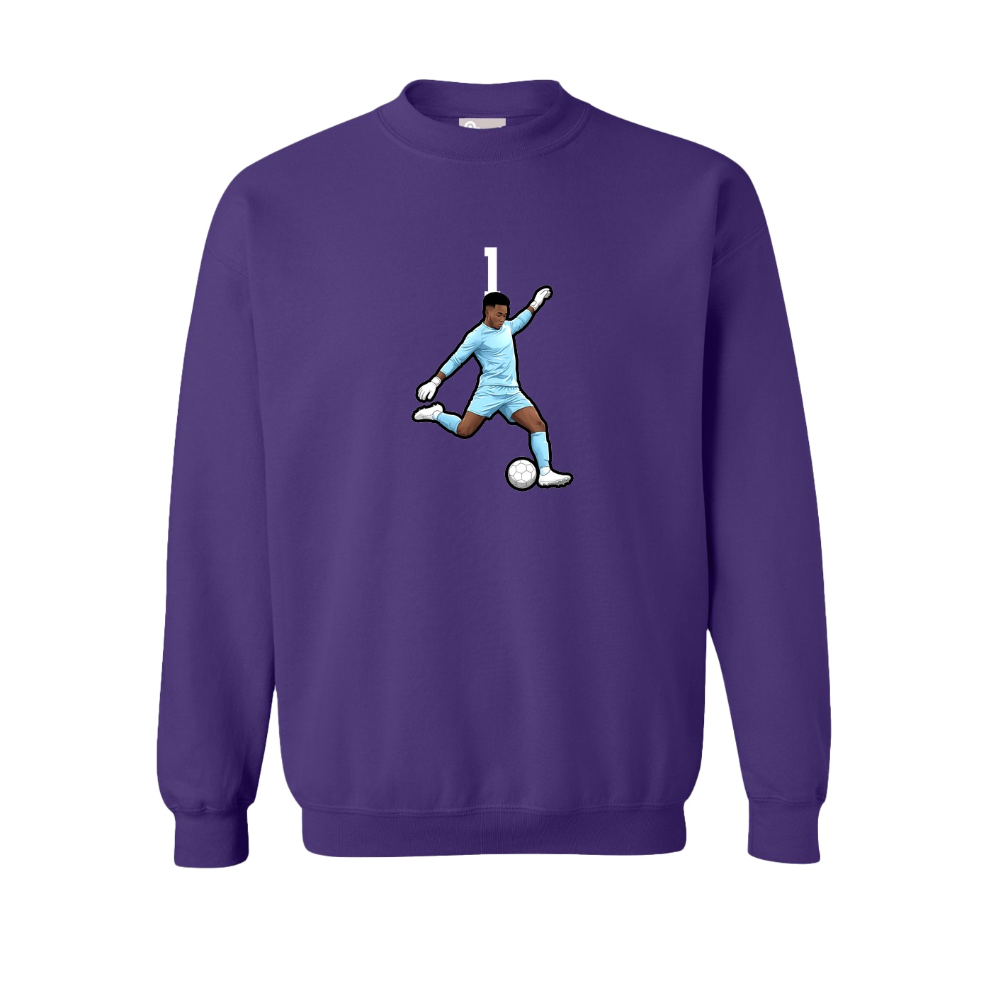 Fleece Crew — Number Top in Purple