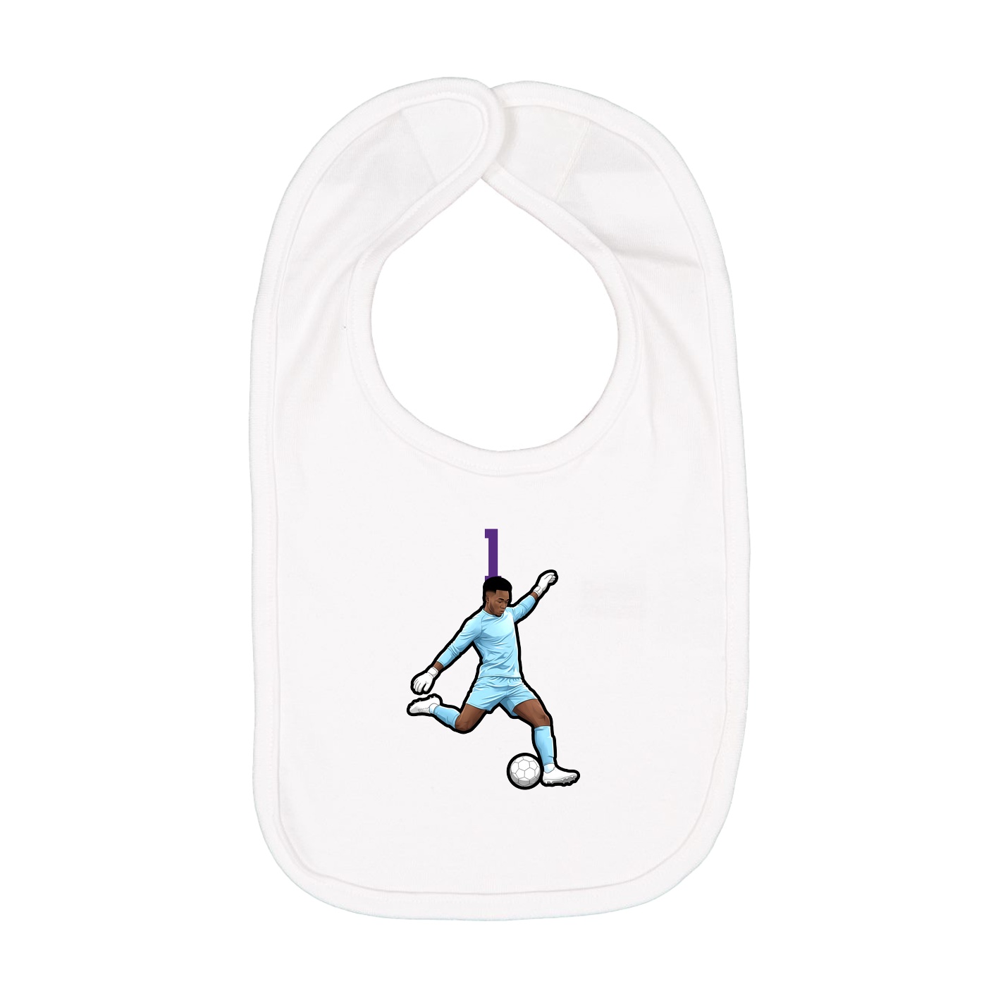 Infant Bib — Number Top in White