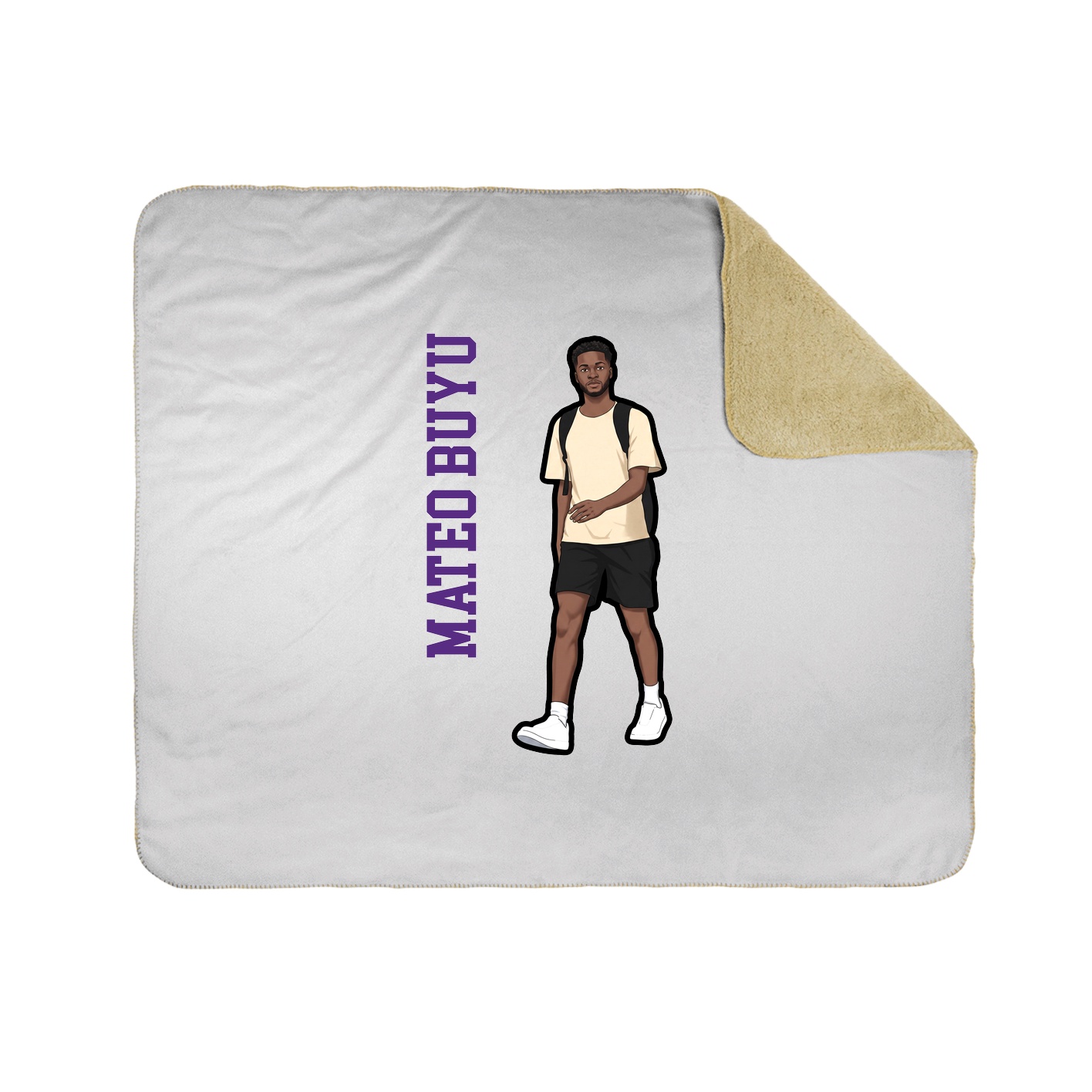 Throw Blanket — Name Vertical in White
