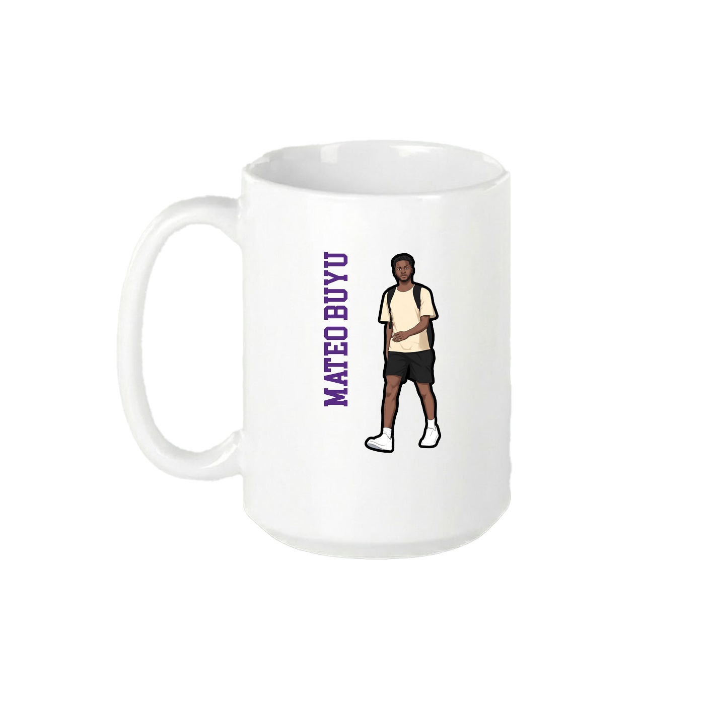 15oz Coffee Mug — Name Vertical in White