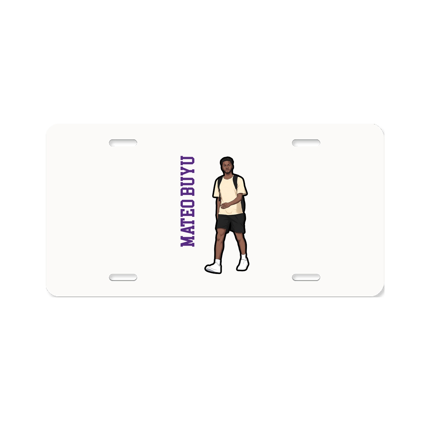 License Plate — Name Vertical in Classic