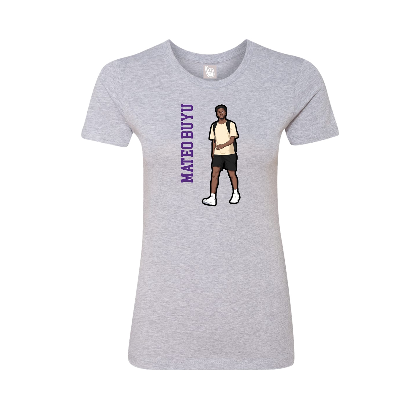 Womens Tee — Name Vertical in Grey