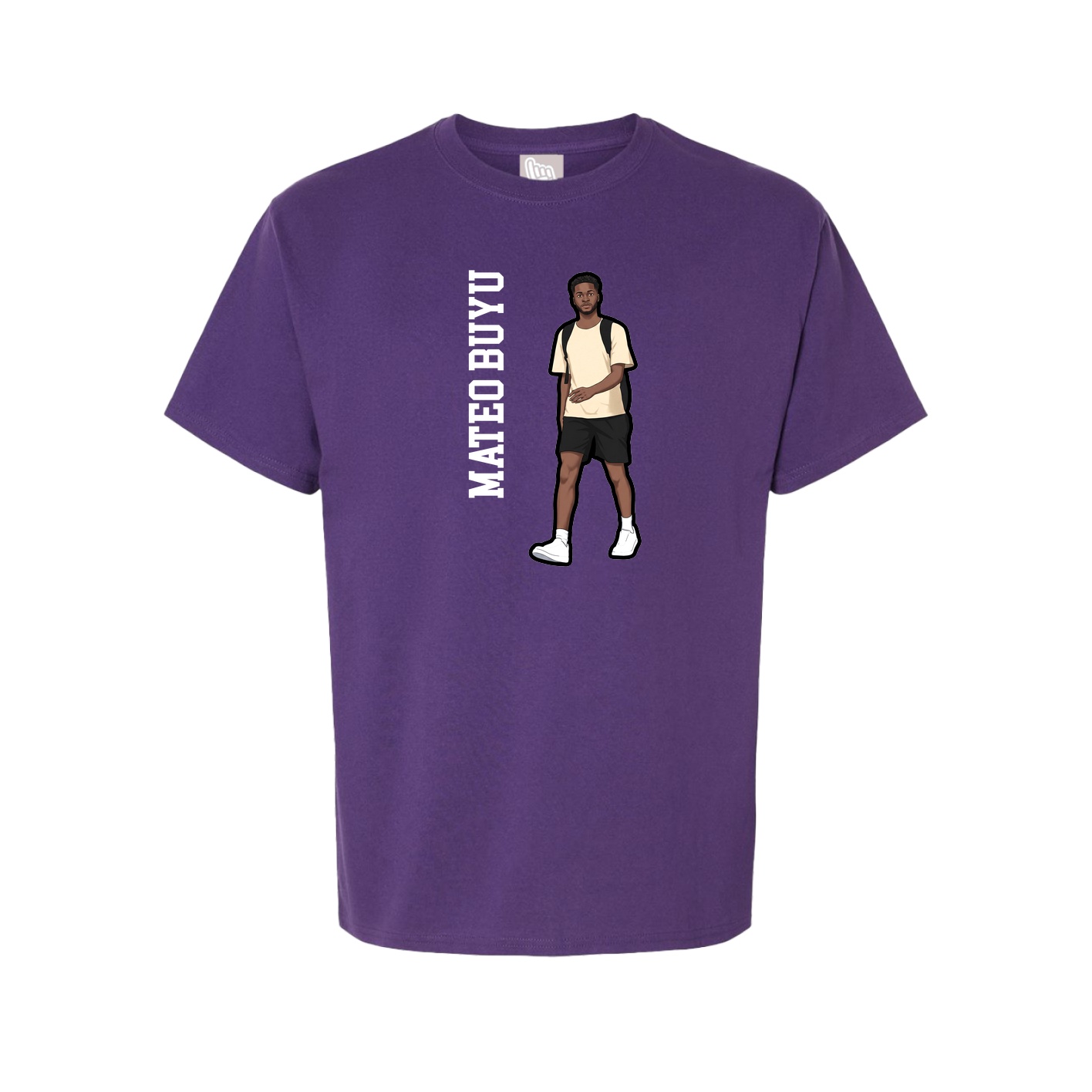 Youth Tee — Name Vertical in Purple