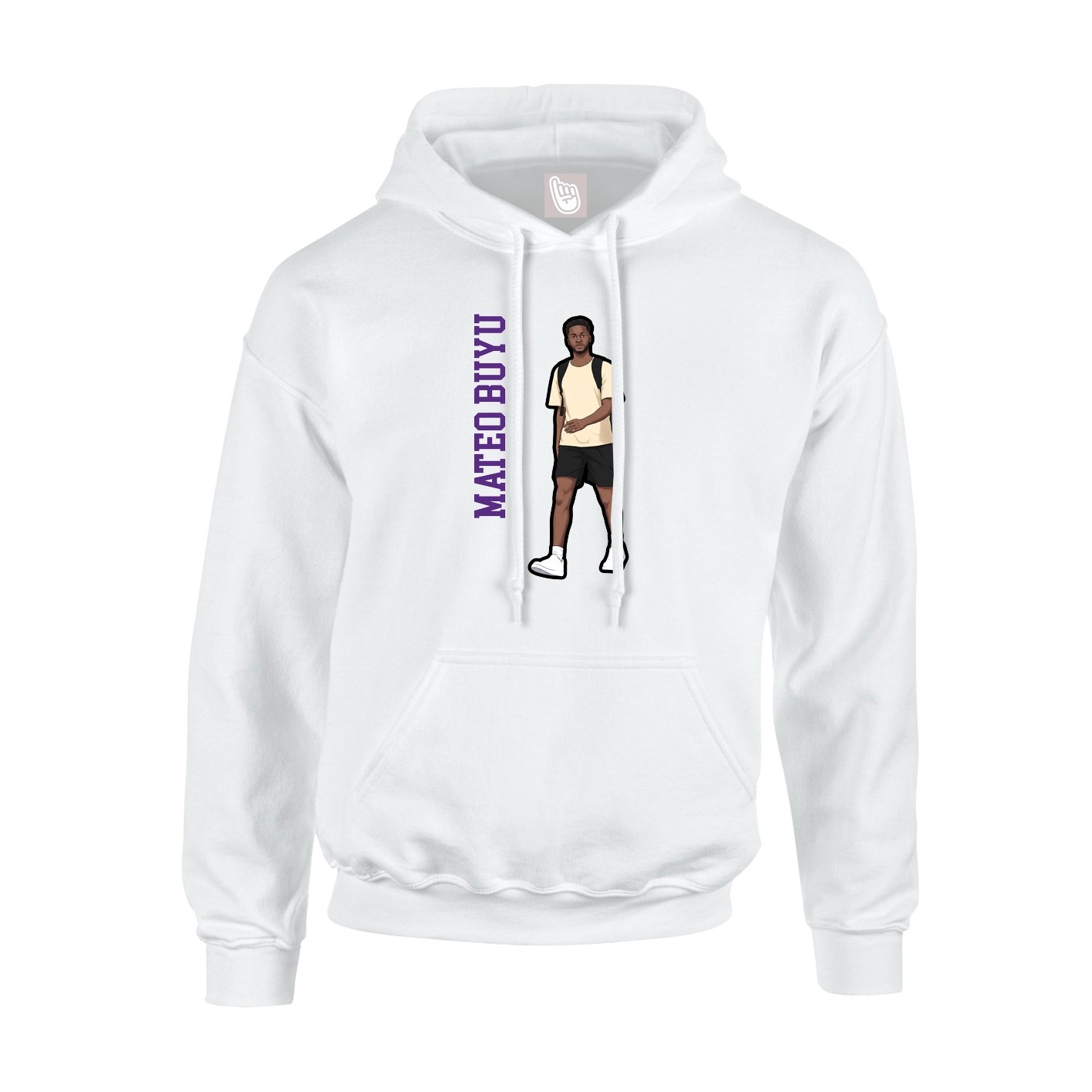 Hoodie — Name Vertical in White