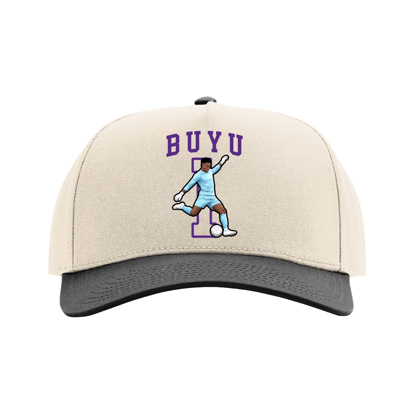 Full Fabric Five-Panel Champ Cap — Shirsey in Cream/Black