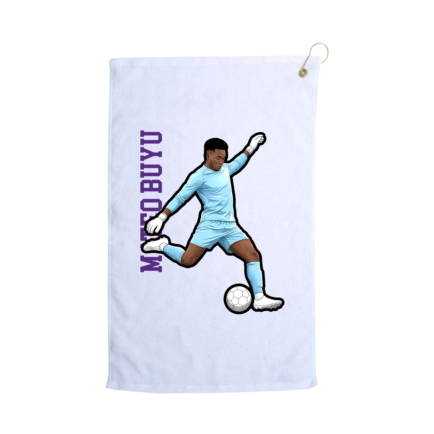 Golf Towel — Name Vertical in White