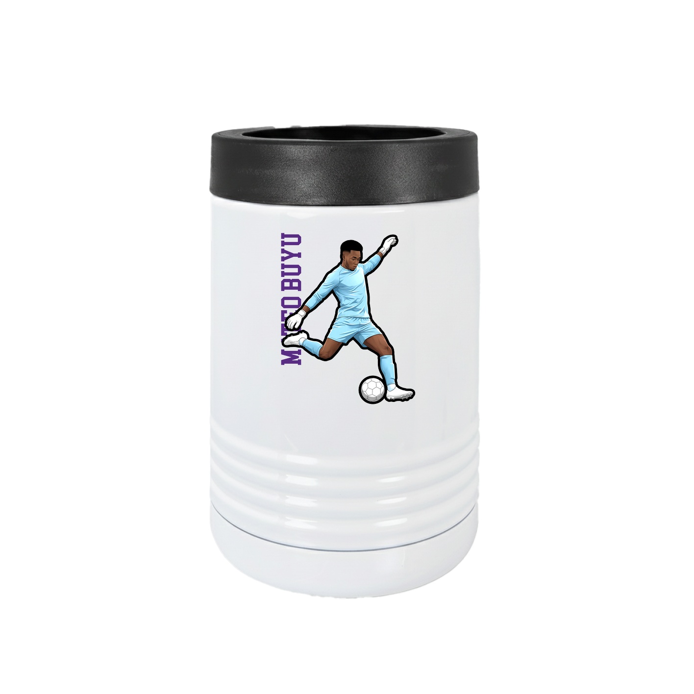 Beverage Holder — Name Vertical in White