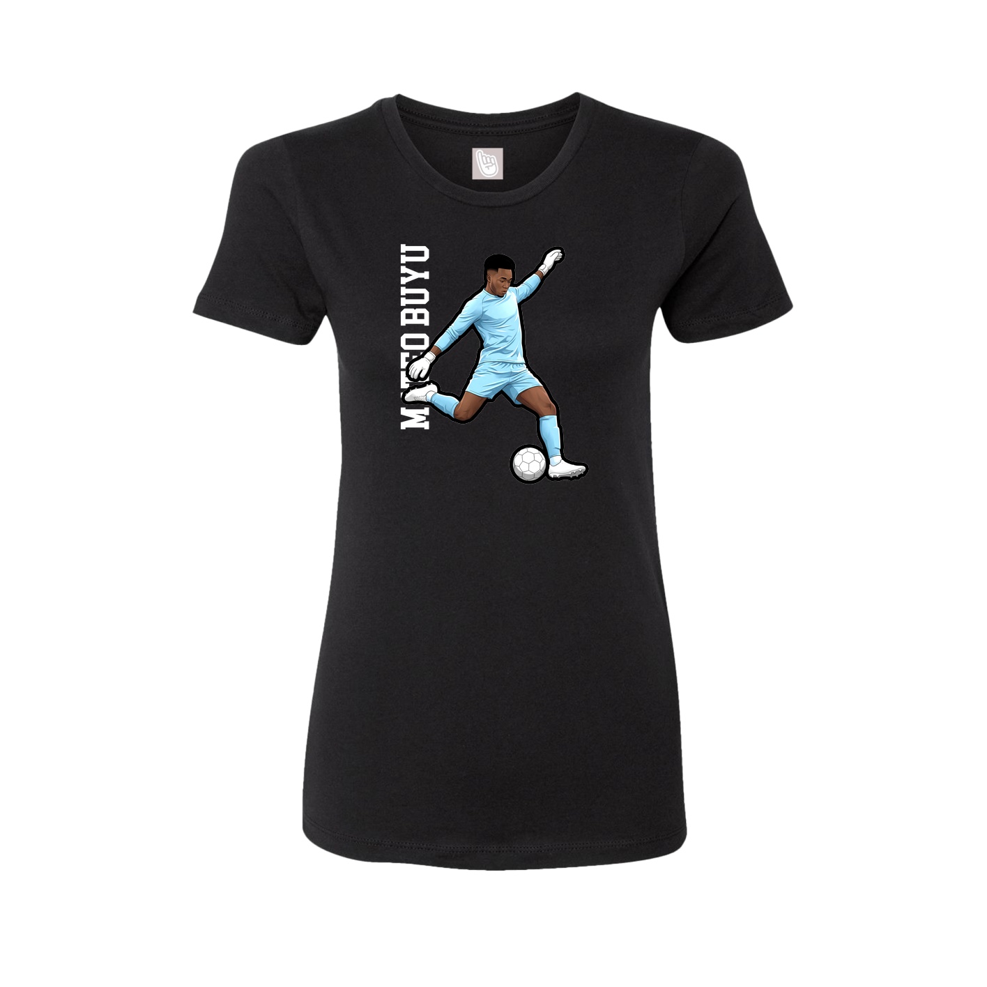 Womens Tee — Name Vertical in Black