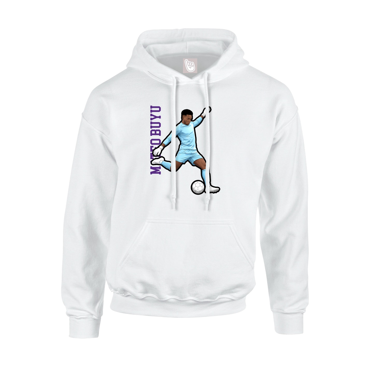 Hoodie — Name Vertical in White