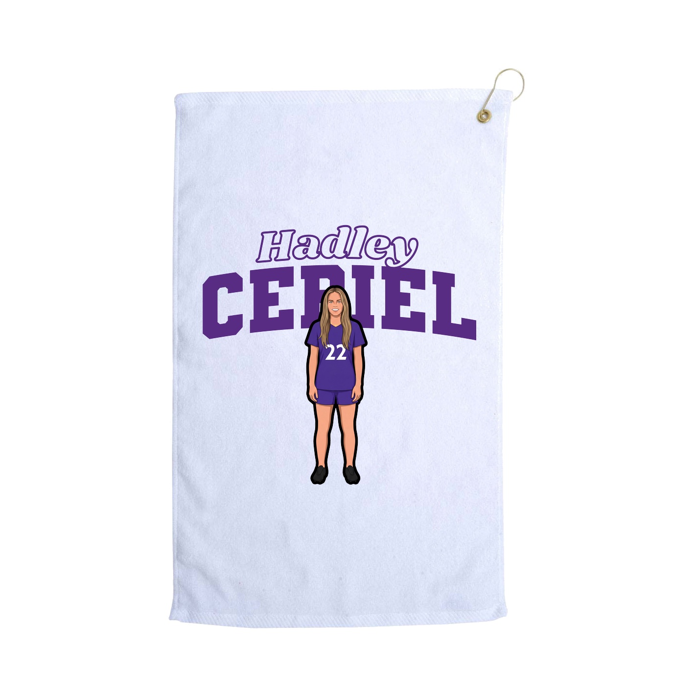 Golf Towel — Name Arch in White