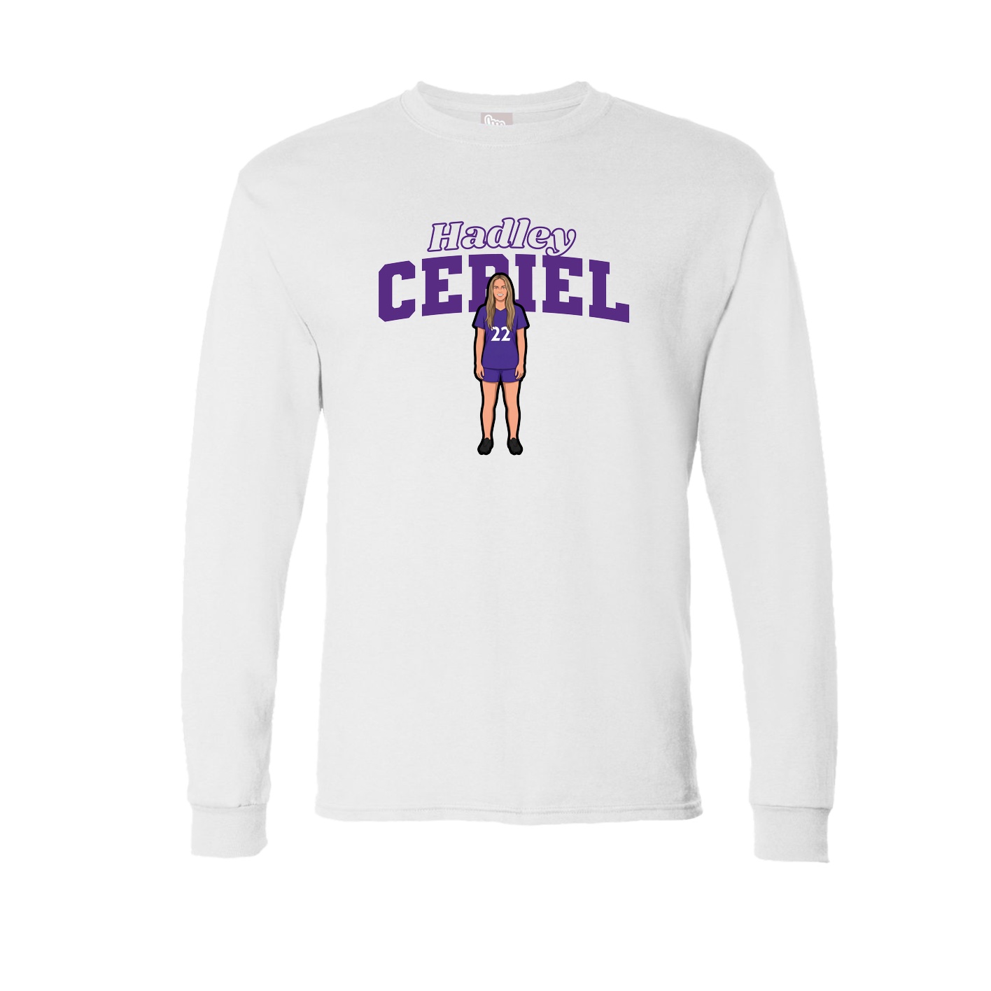 Long Sleeve Tee — Name Arch in White