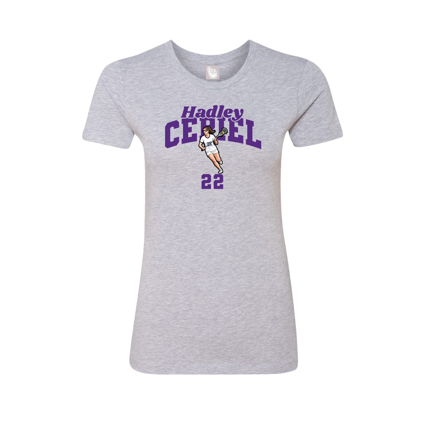 Fitted Women's Tee — Signature Arch in Grey
