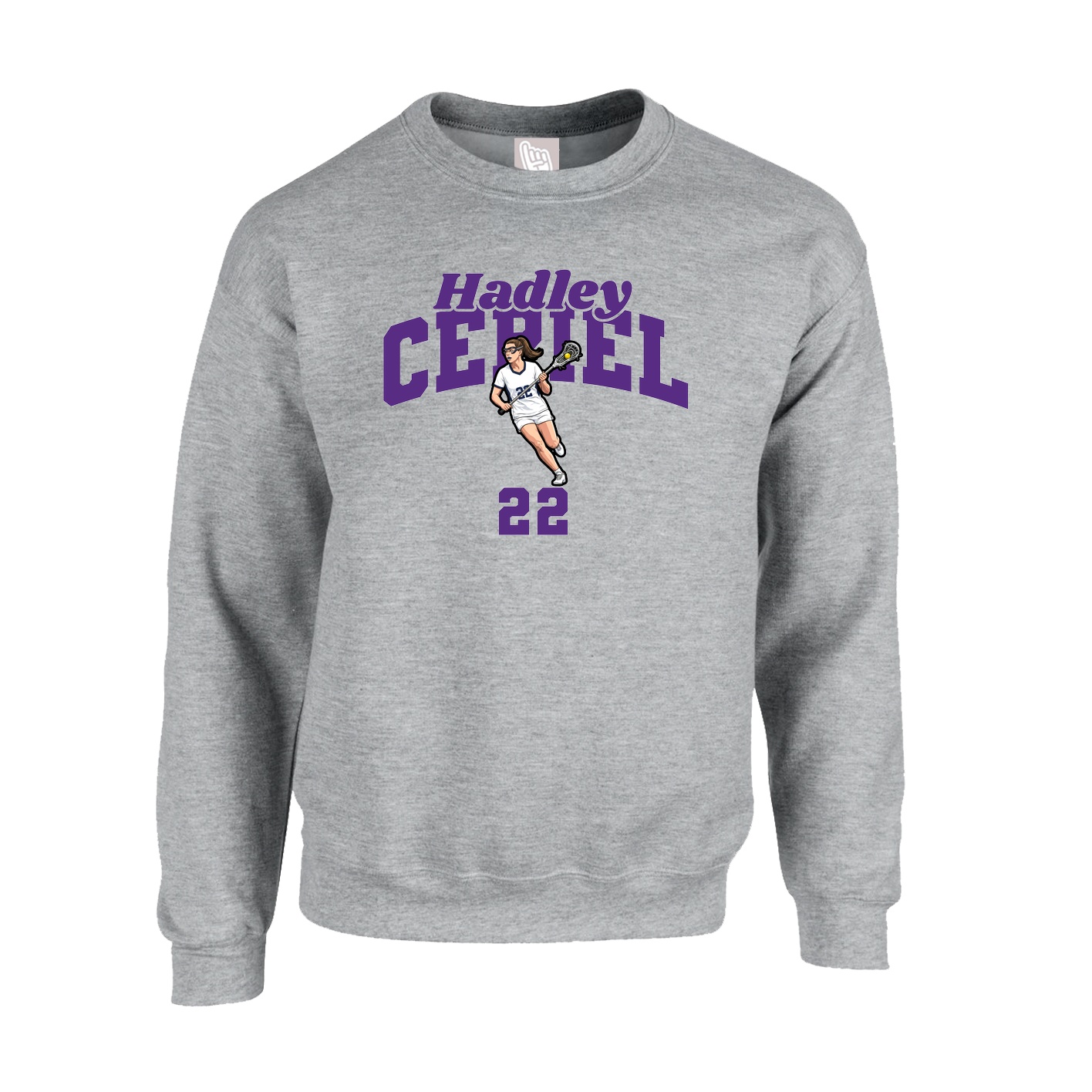 Fleece Crew — Signature Arch in Grey