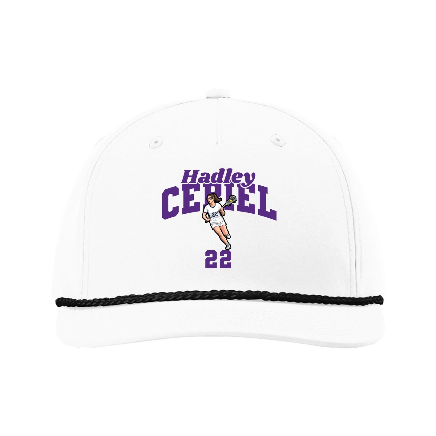 Five-Panel Classic Rope Cap — Signature Arch in White