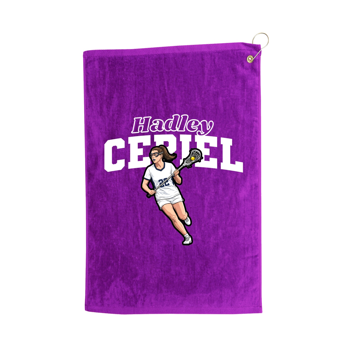 Golf Towel — Name Arch in Purple