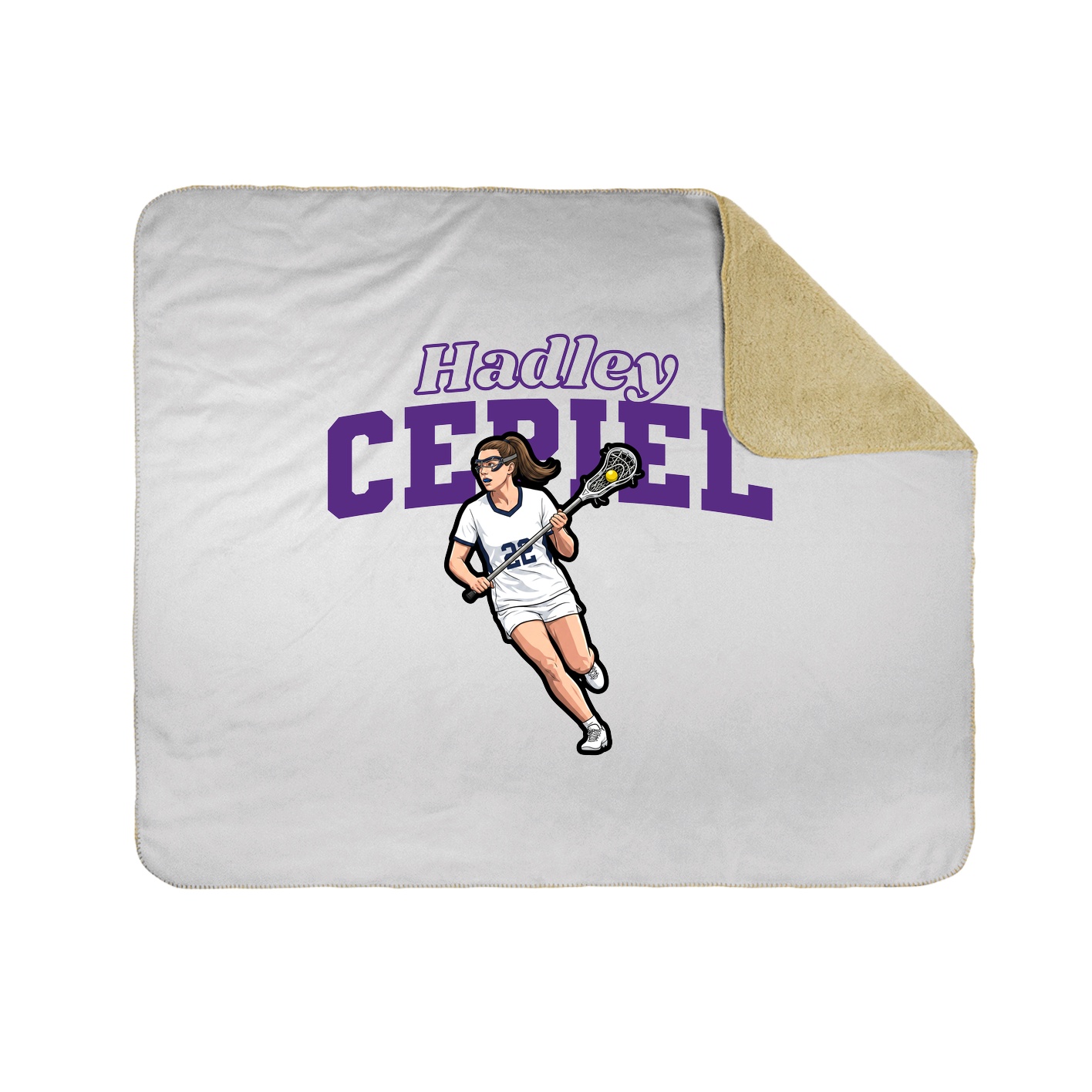 Throw Blanket — Name Arch in White