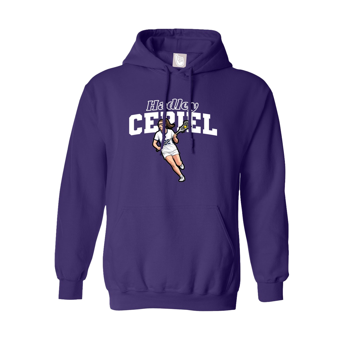 Youth Hoodie — Name Arch in Purple