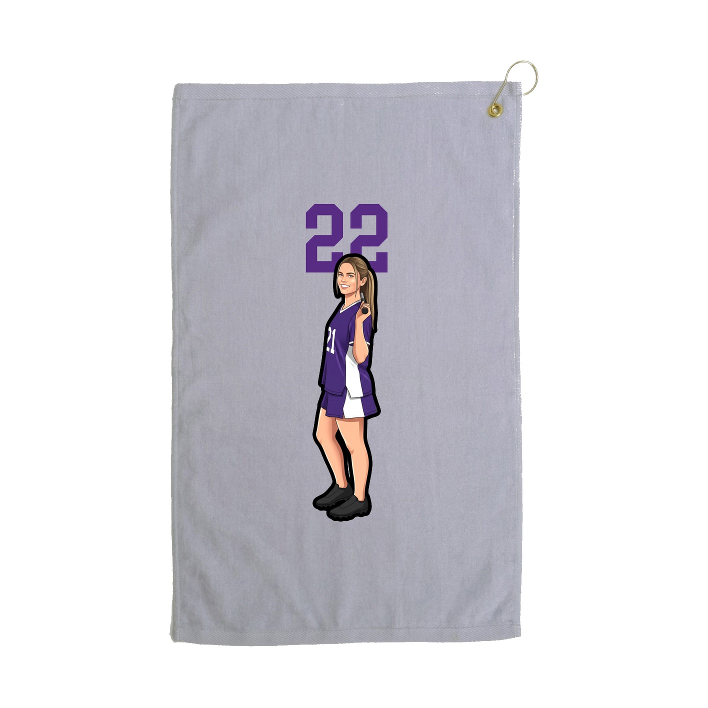Golf Towel — Number Top in Grey
