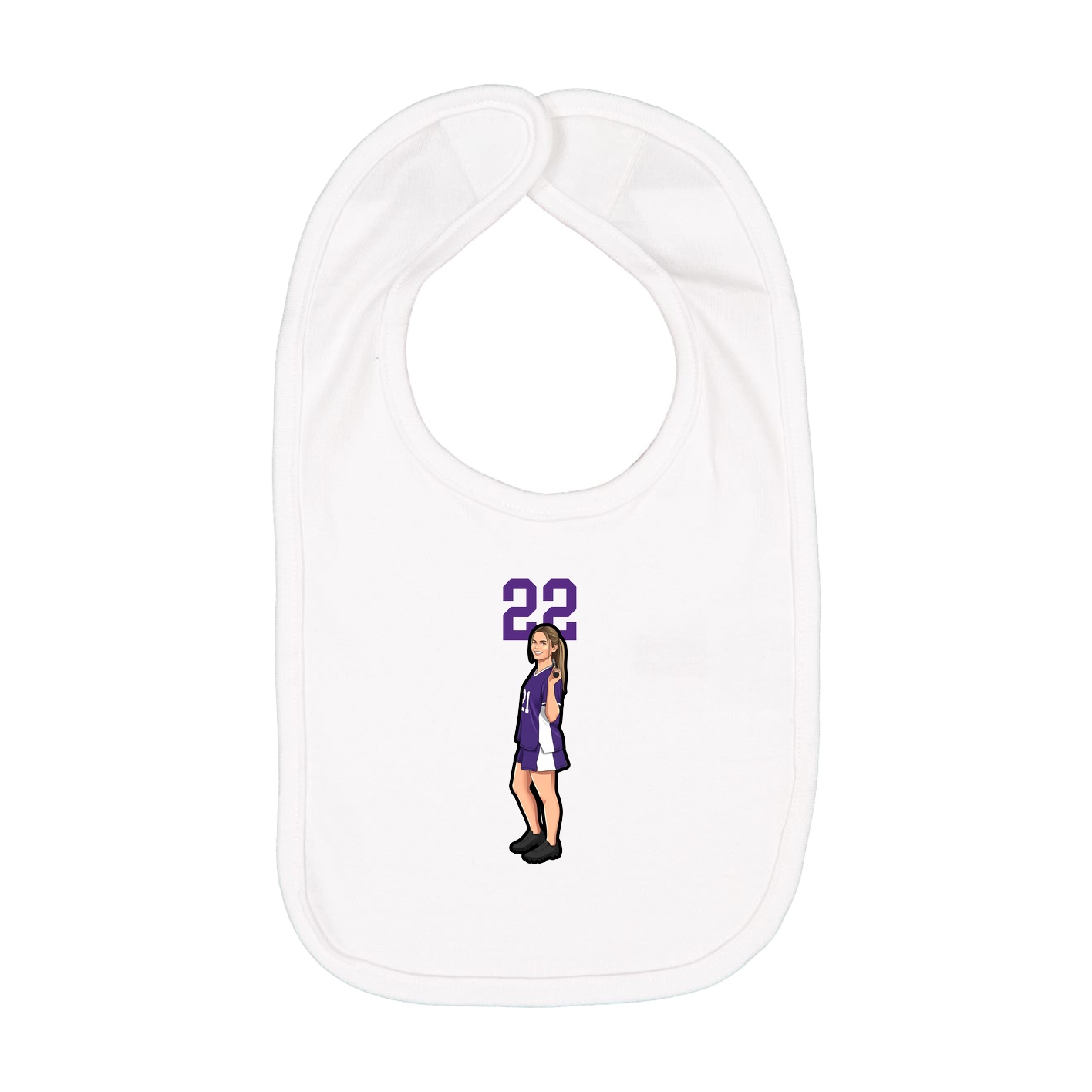 Infant Bib — Number Top in White