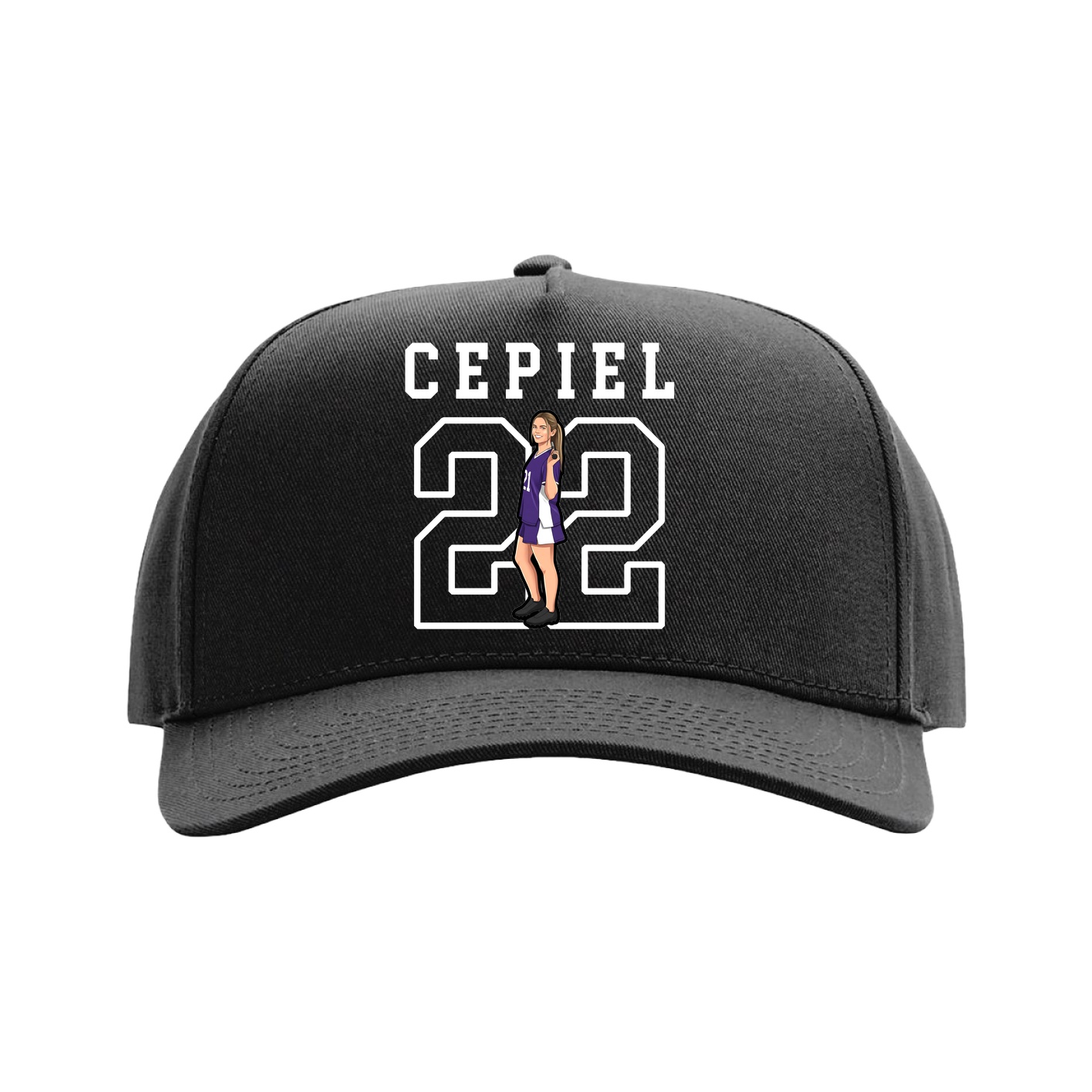 Full Fabric Five-Panel Champ Cap — Shirsey in Black