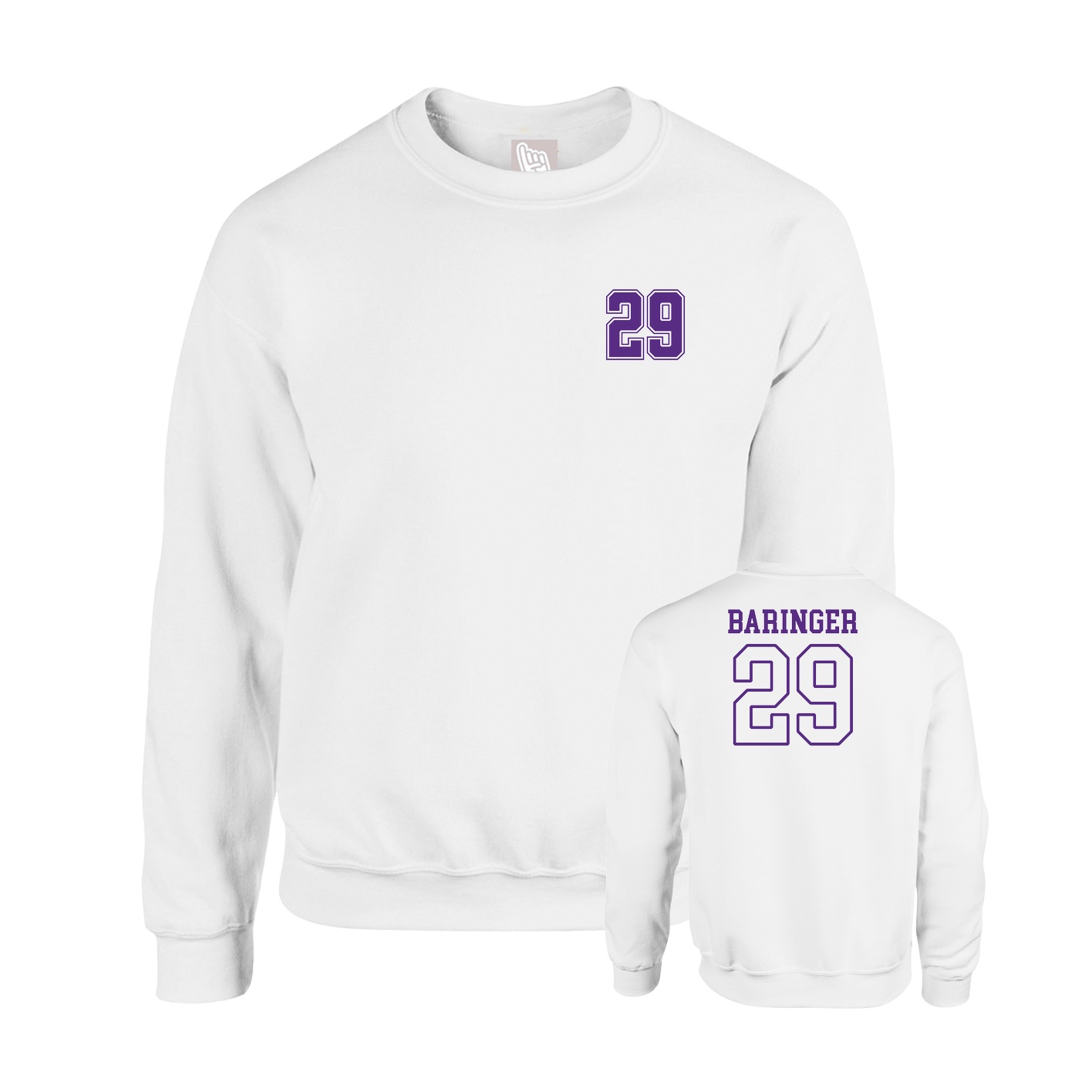 Fleece Crew — Chest Back in White