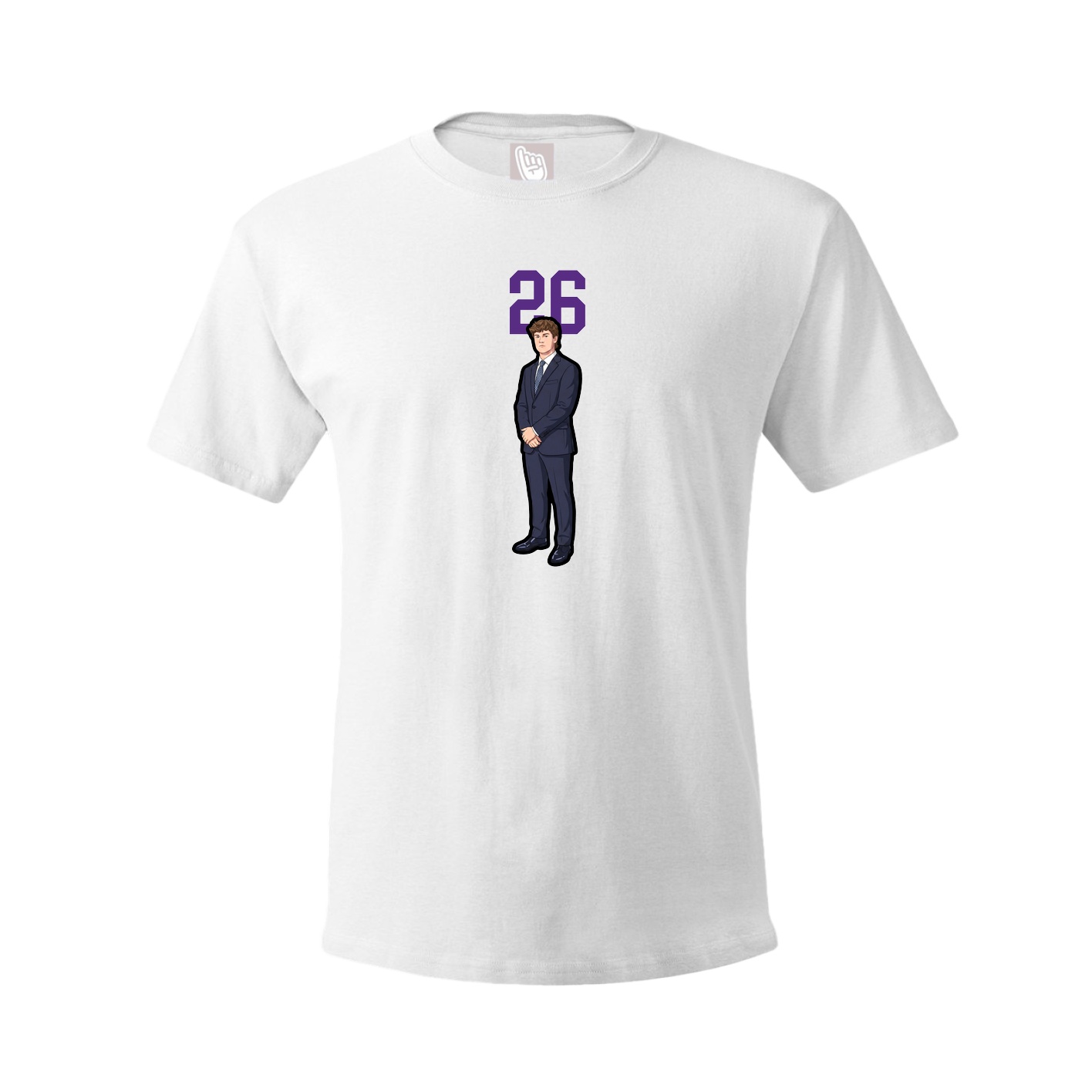 Youth Tee — Number Top in White