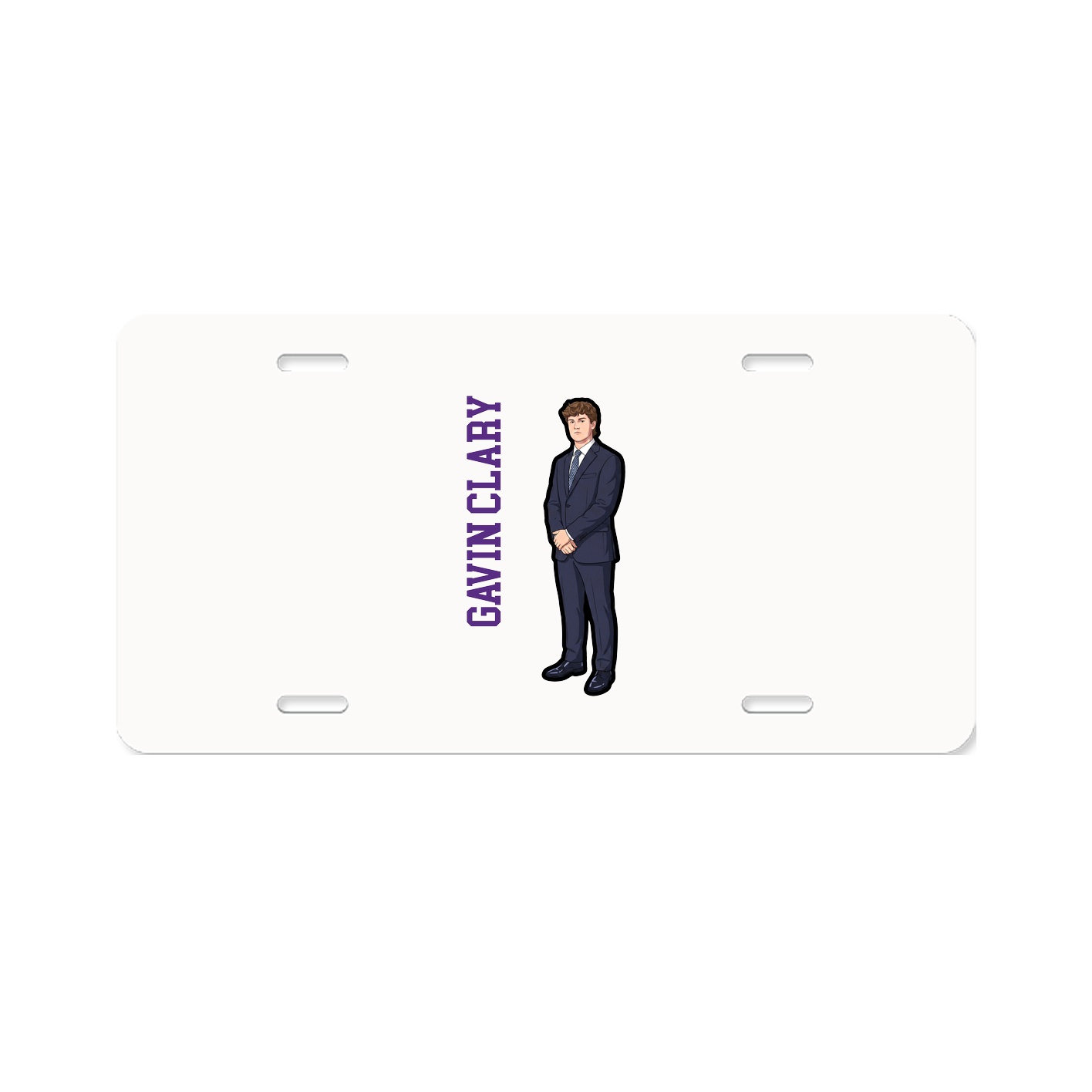 License Plate — Name Vertical in Classic