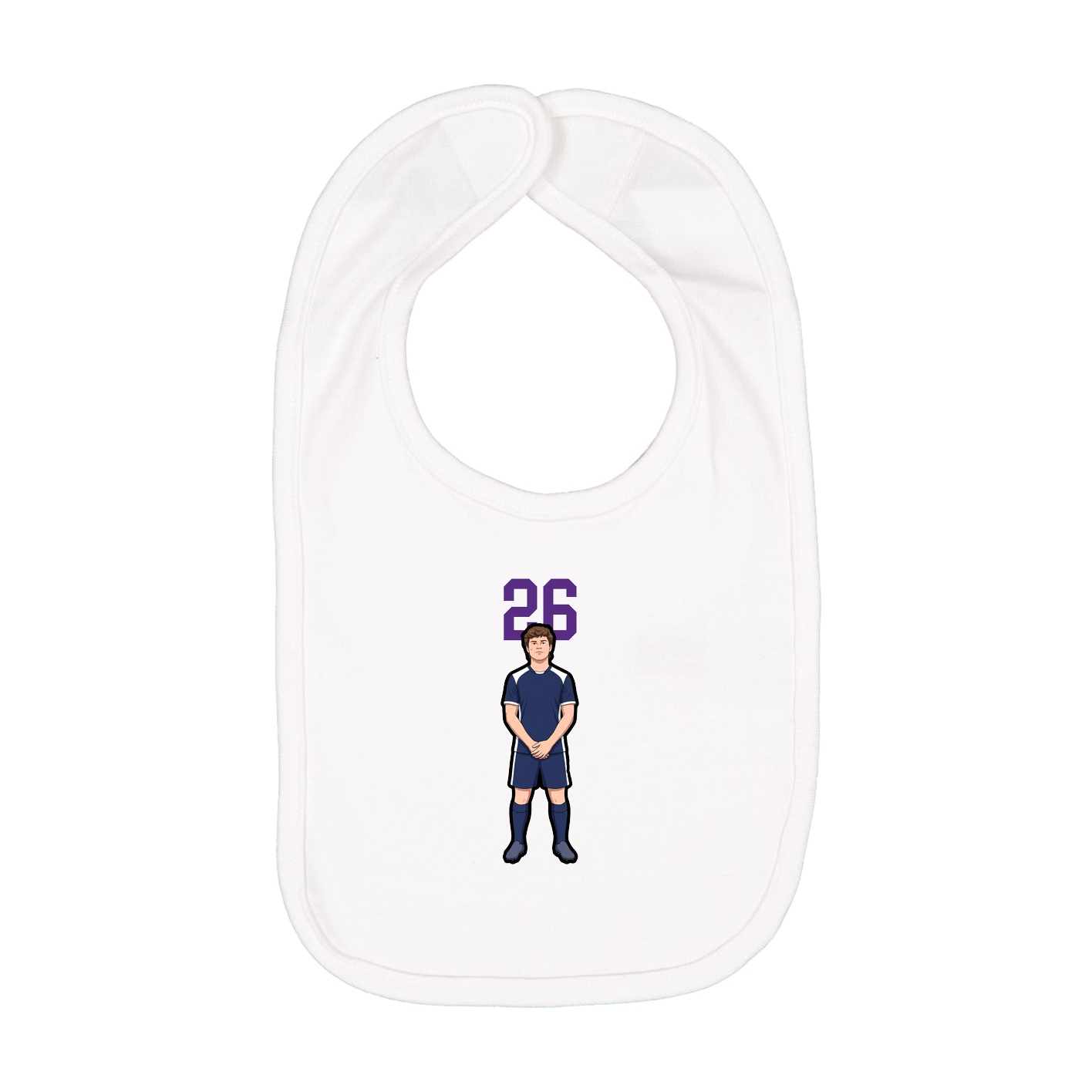 Infant Bib — Number Top in White