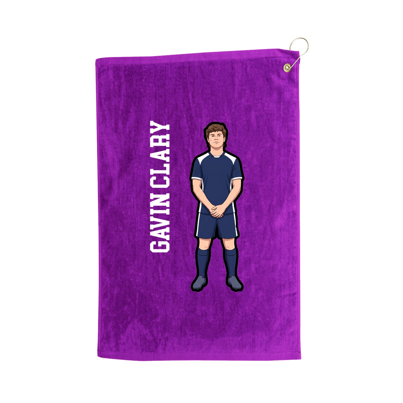 Golf Towel — Name Vertical in Purple