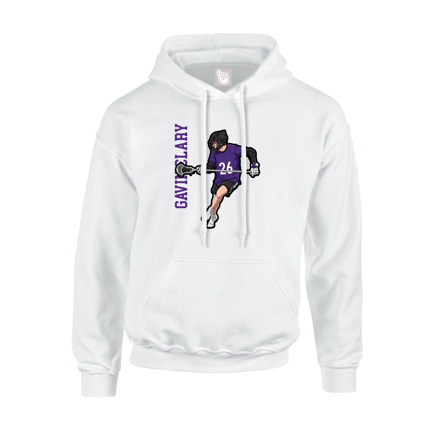 Hoodie — Name Vertical in White