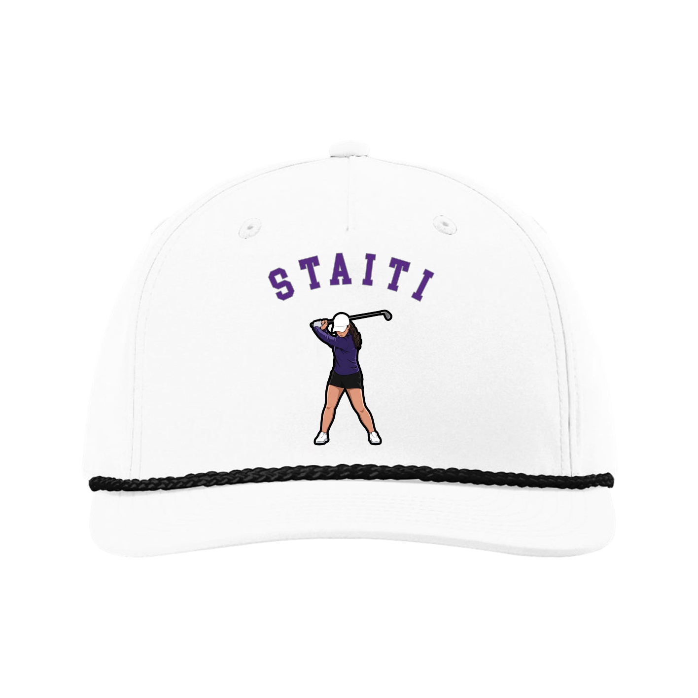 Five-Panel Classic Rope Cap — Shirsey Arch in White