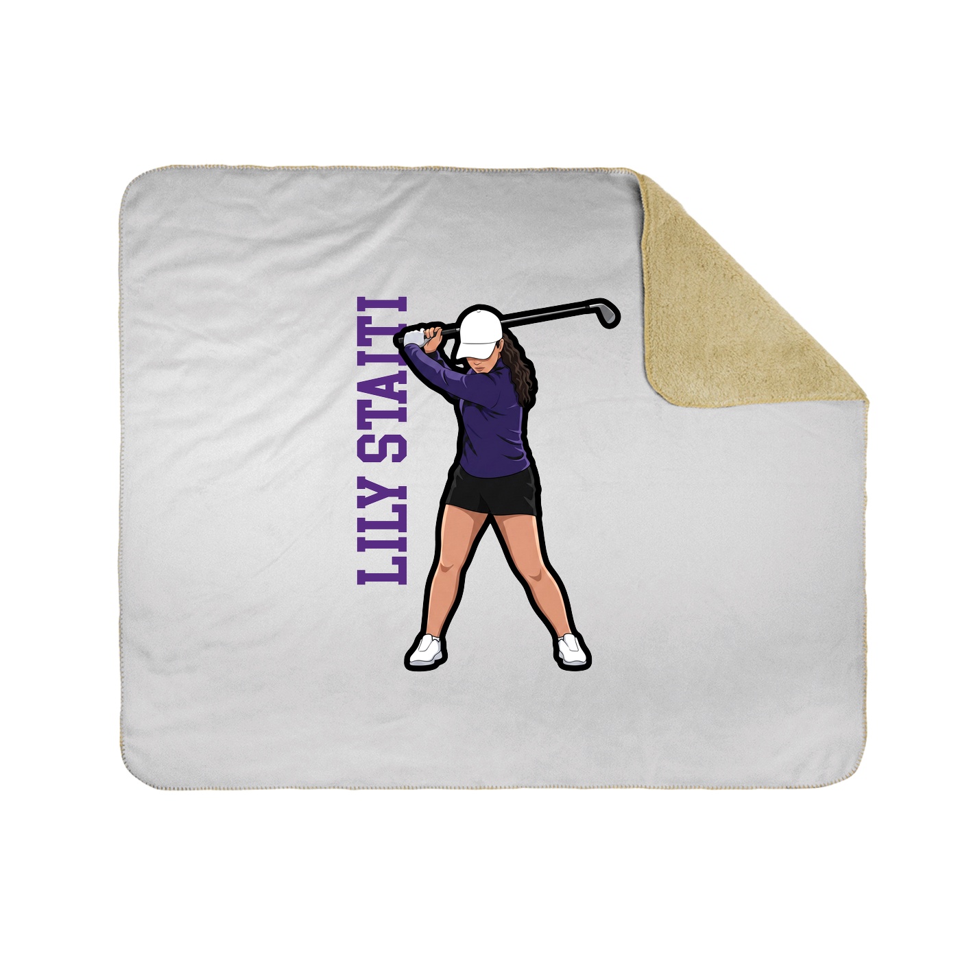 Throw Blanket — Name Vertical in White